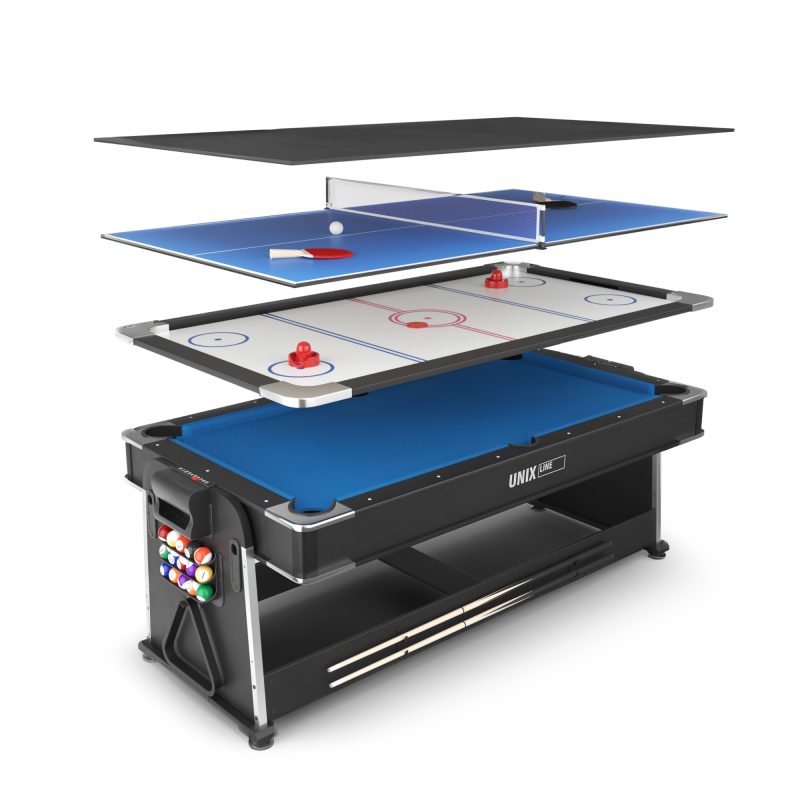 Игровой стол Трансформер 7FT UNIX Line Black 4 в 1